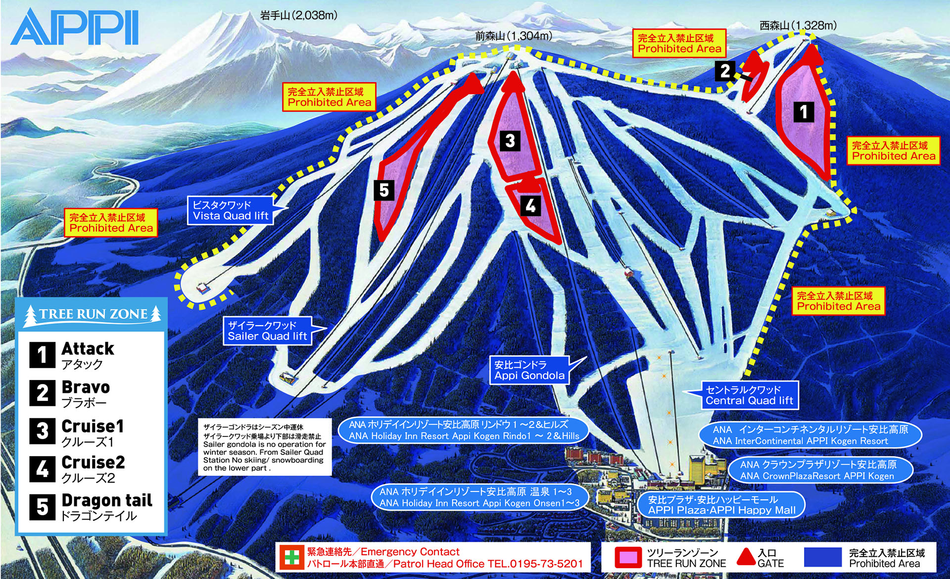 安比高原スキー場 ツリーランゾーン